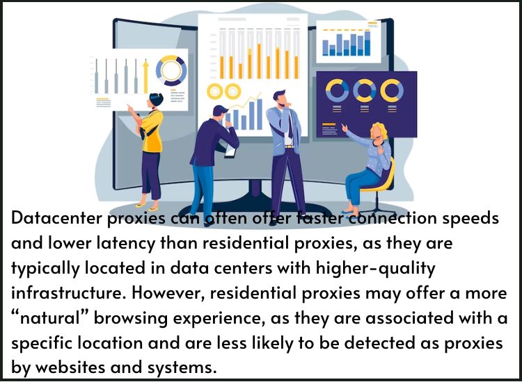 Performance of datacenter proxies and residential proxies